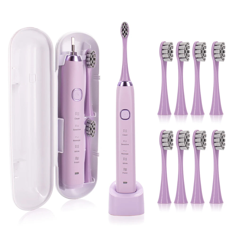 Smart Sonic Electric Toothbrush Ultrasound IPX7 Rechargeable Tooth Brush 5 Mode Smart Time Whitener Teethbrush S100
