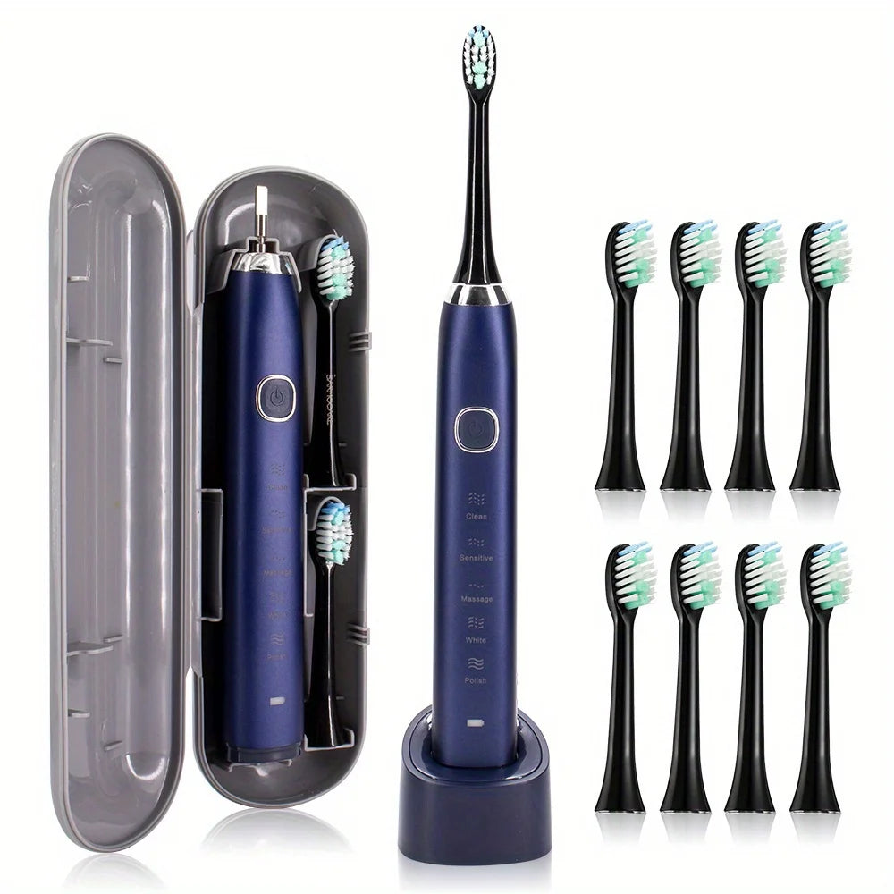 Smart Sonic Electric Toothbrush Ultrasound IPX7 Rechargeable Tooth Brush 5 Mode Smart Time Whitener Teethbrush S100