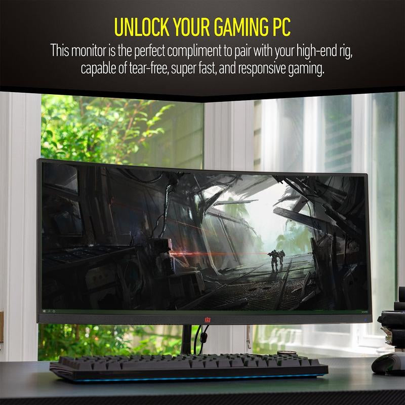 Deco Gear 30" Curved Gaming Monitor, 2560X1080, 200Hz, 1Ms MPRT, FPS/RTS