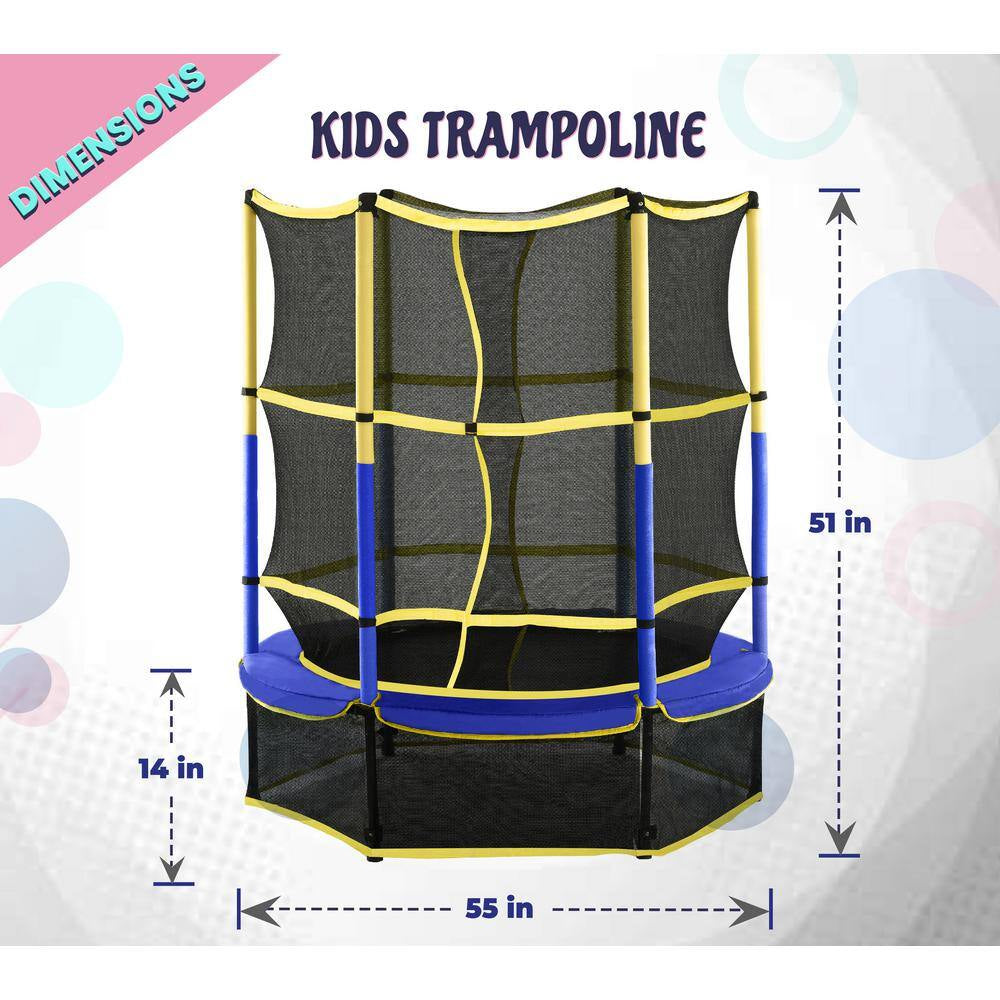 Machrus  55 In. Kiddy Trampoline and Enclosure Set Easy Assembly