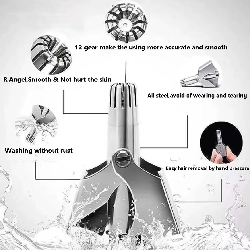 Nose Hair Trimmer for Men Stainless Steel Manual Shaver Suitable for Nose Hair Razor Washable Portable Nose Hair Trimmer