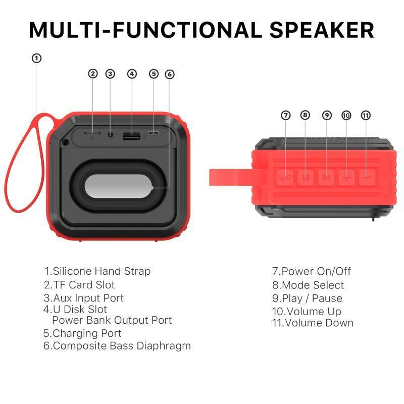 Bluetooth Shower Speaker Waterproof Wireless Speaker with HD Sound for Home Party Outdoor Portable