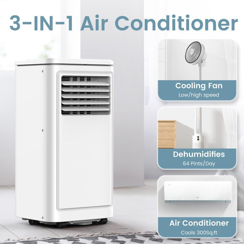 8000BTU--14000 BTU Portable Air Conditioners, Cools up to 300 Sq.Ft--700 Sq.Ft, Portable AC Built-In Cool, Dehumidifier, Fan Modes with Remote/Window Kits, White