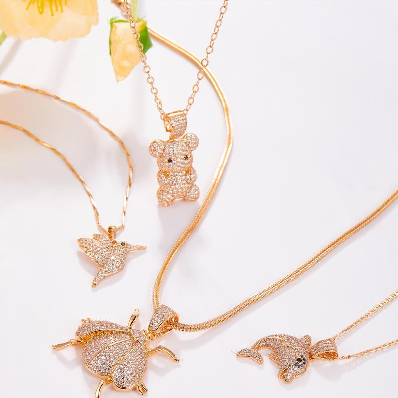 （X009） 'Locked Love Heart' Pendant Cubic Zircon Necklace Elegant Trendy Design for Women Ideal Gift for Birthdays, Anniversaries, and Holidays