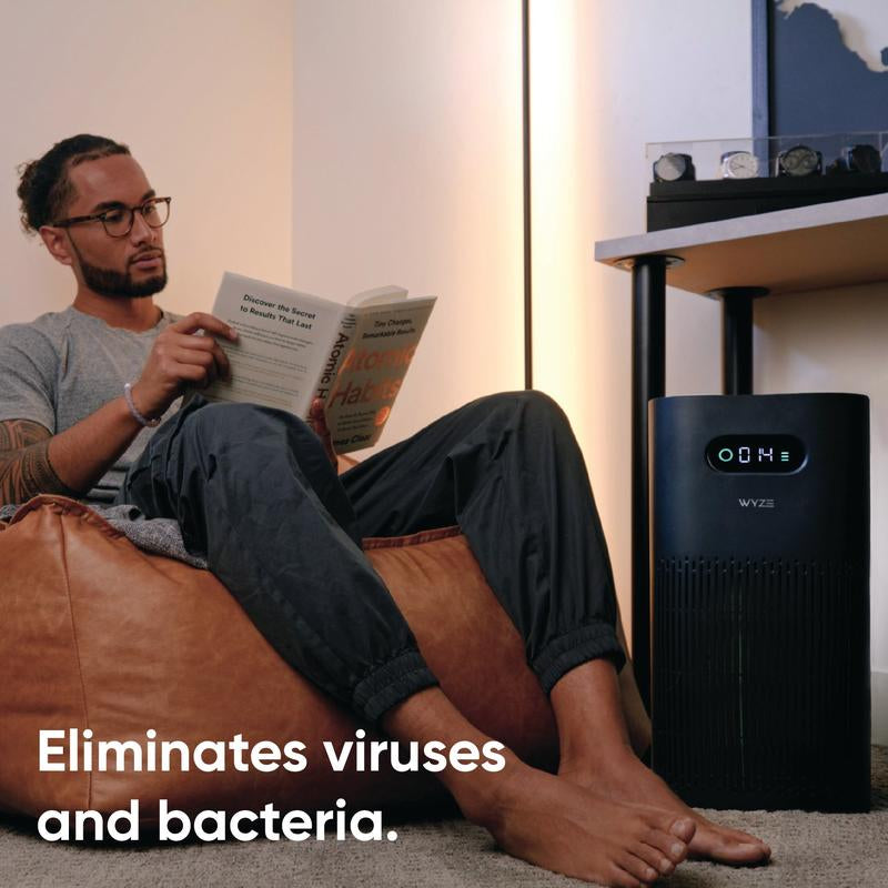 Wyze Air Purifier — Wifi Smart Home Purifier for 1500 Sq Ft Large Rooms, True HEPA 13 Filter Included, Anti-Allergy, Works with Alexa/Google Assistant