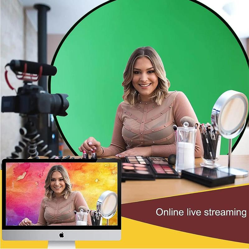 Foldable Studio Background Frame, Live Room Props Background Frame, Background Frame Green Screen for Live Photography, Game Live Broadcast