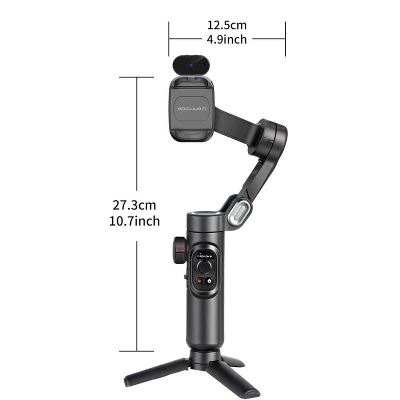 AOCHUAN 3 Axis Shooting Tripod Stand (1 Count), Summer Auto Face Tracking Gimbal Stabilizer, 360° Rotation Gimbal Stabilizer, Smartphone Selfie Accessories, Selfie Phone Tripod, Tripod for Iphone, Birthday Gifts, Stocking Fillers, Gifts for Mom