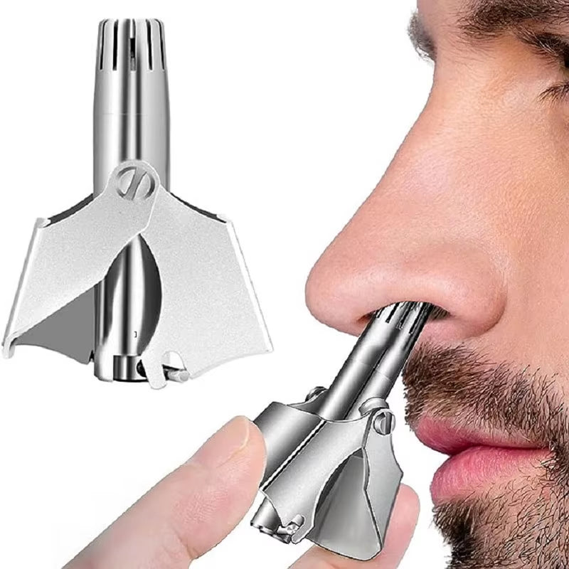 Nose Hair Trimmer for Men Stainless Steel Manual Shaver Suitable for Nose Hair Razor Washable Portable Nose Hair Trimmer