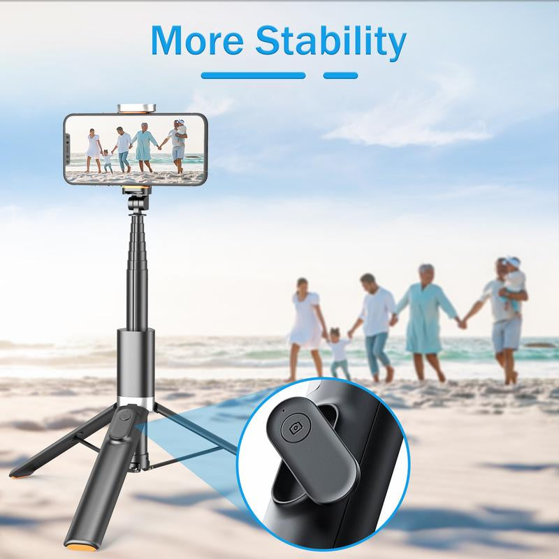 Portable Selfie Stick Tripod, 63" with Remote & Iphone Stand for Video Recording, Travel-Friendly Tripod for Iphone, Cell Phone Tripod Compatible with Iphone 15/14/13 Pro Max/Android