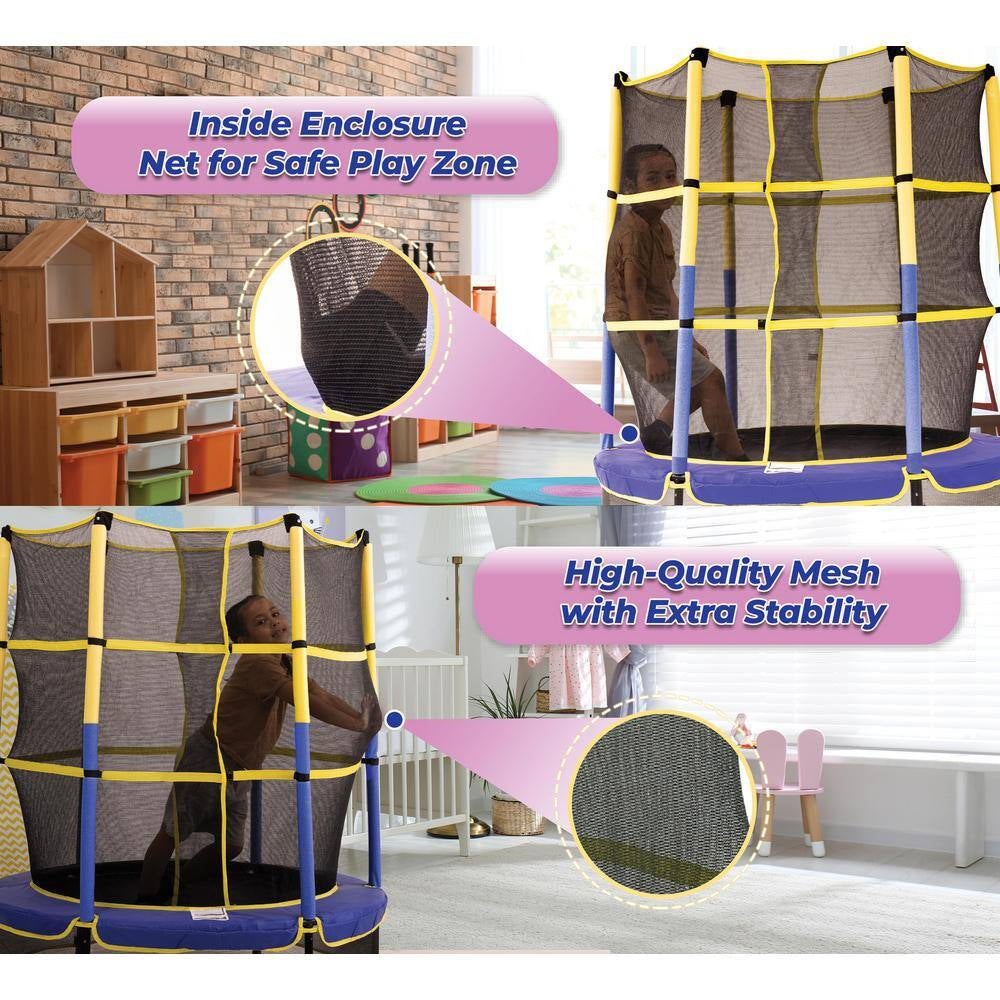 Machrus  55 In. Kiddy Trampoline and Enclosure Set Easy Assembly