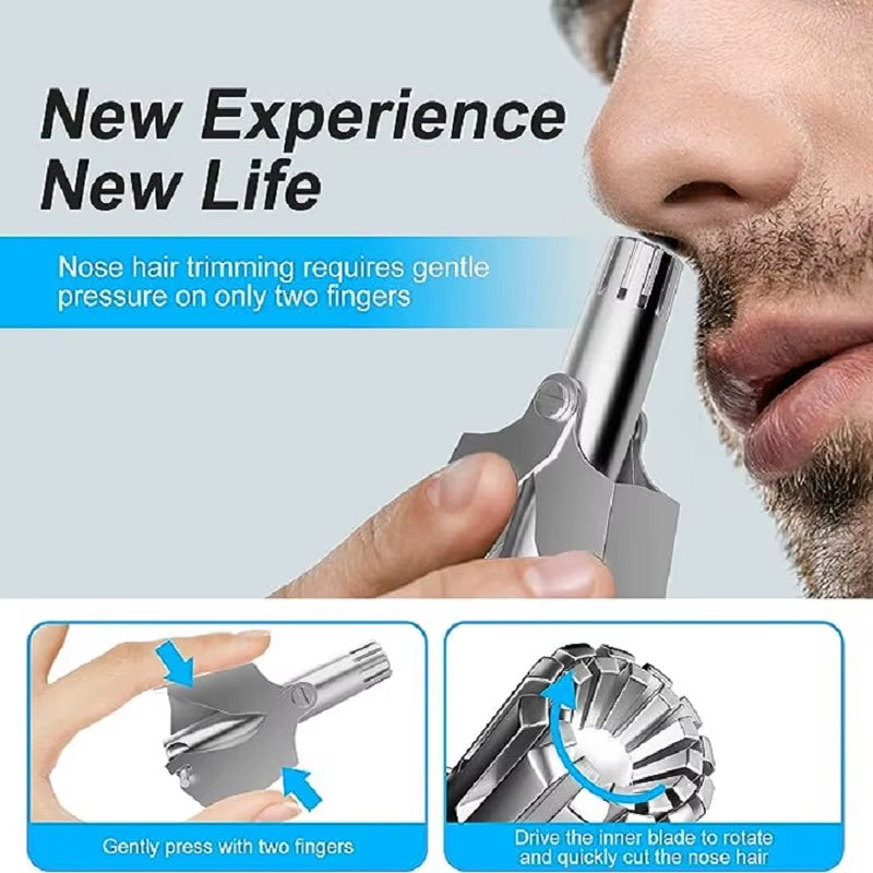 Nose Hair Trimmer for Men Stainless Steel Manual Shaver Suitable for Nose Hair Razor Washable Portable Nose Hair Trimmer