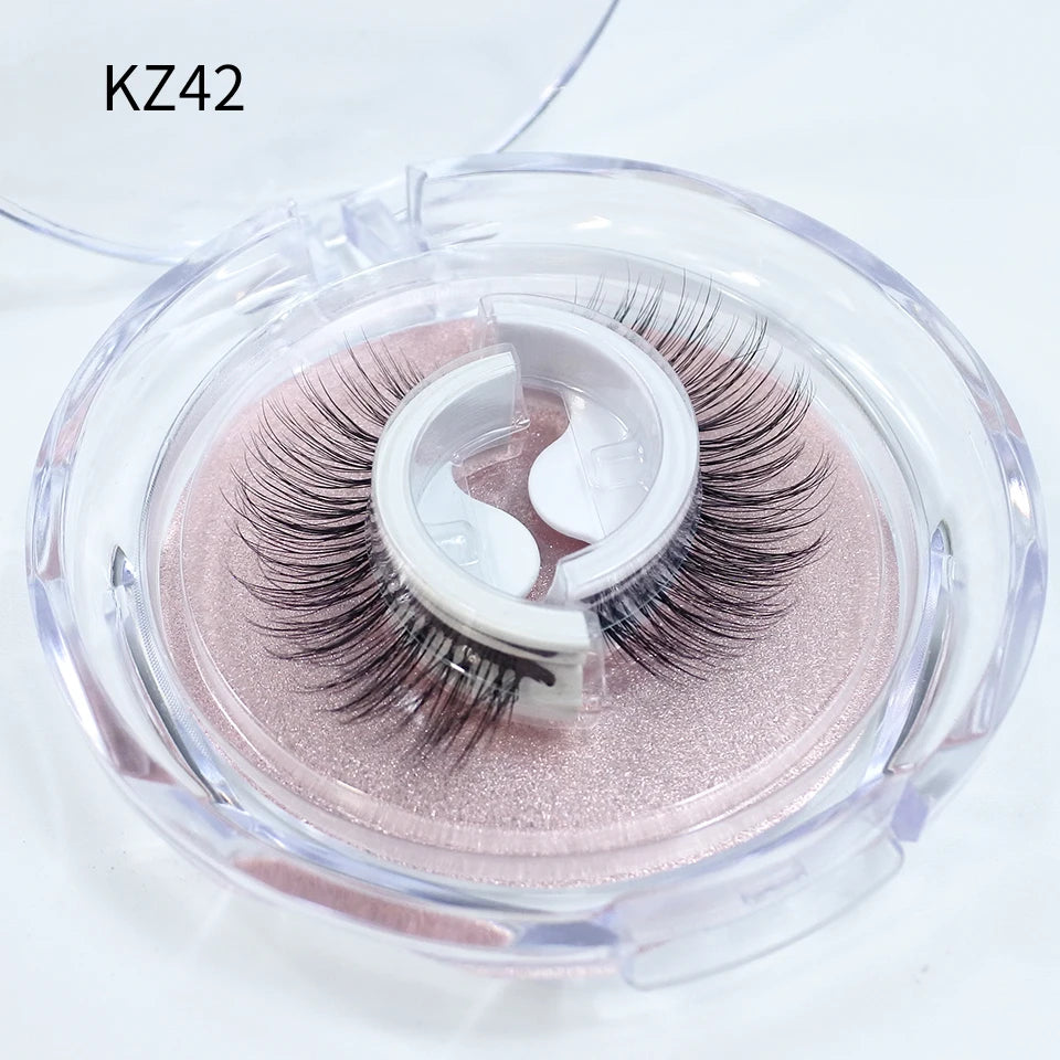 Self Adhesive Eyelashes Glue-Free Reusable 3D Wispy Thick Natural Lashes Makeup Fake Eyelashes