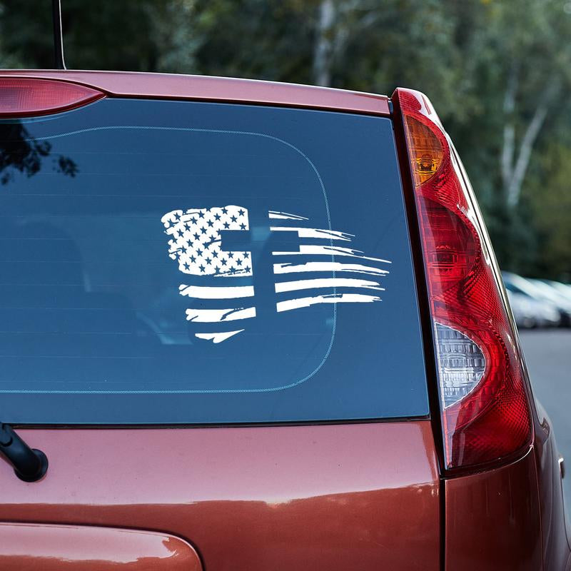 US Flag with Cross- Vinyl Decal