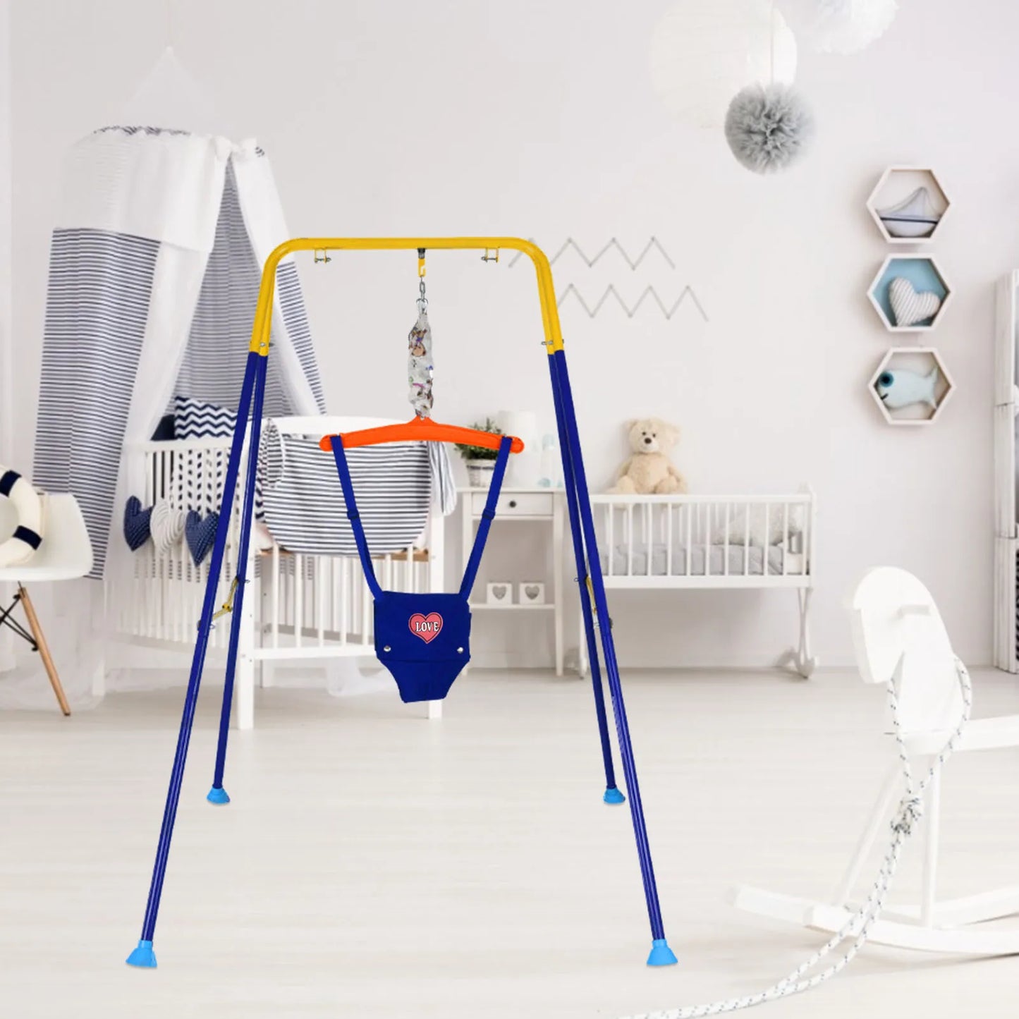 Baby Standing Door Jumper Exerciser Outdoor Baby Swing Bouncing Chair Sliding Adjustment Buckle Kids Jumping Hammock Seat