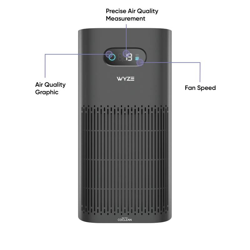 Wyze Air Purifier — Wifi Smart Home Purifier for 1500 Sq Ft Large Rooms, True HEPA 13 Filter Included, Anti-Allergy, Works with Alexa/Google Assistant