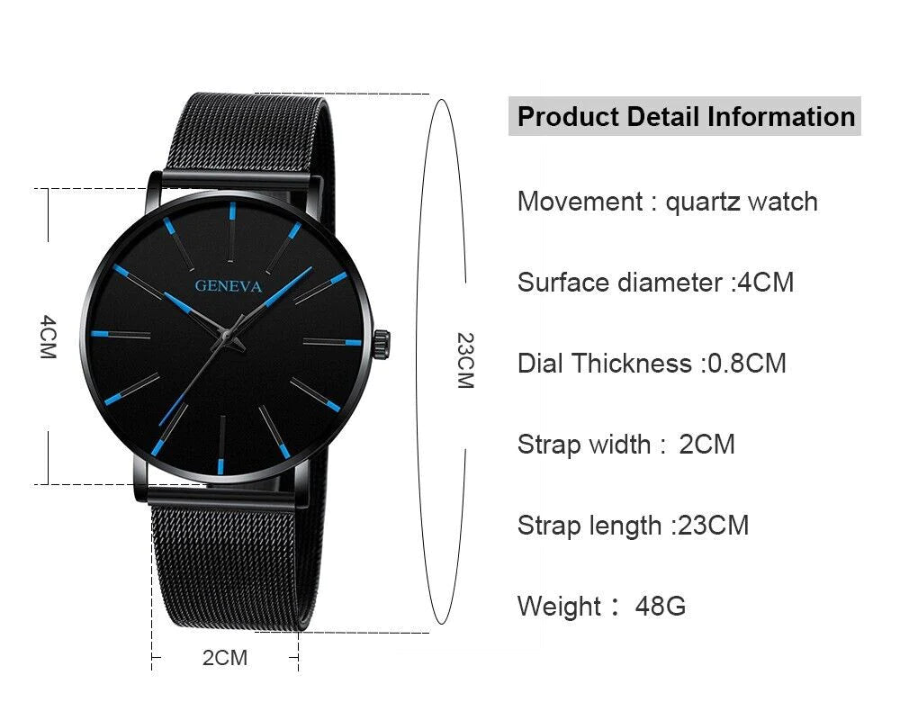 Waterproof Men'S Watch Stainless Steel Quartz Luminous Classic Watches Business