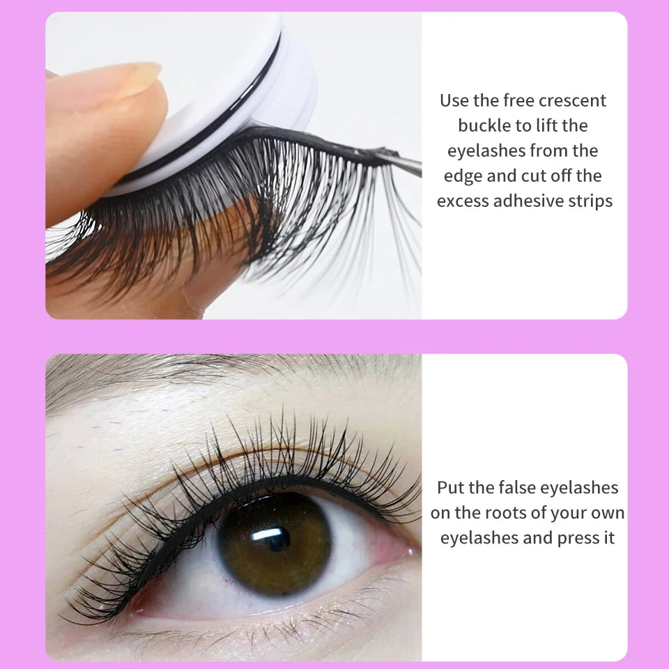 Self Adhesive Eyelashes Glue-Free Reusable 3D Wispy Thick Natural Lashes Makeup Fake Eyelashes