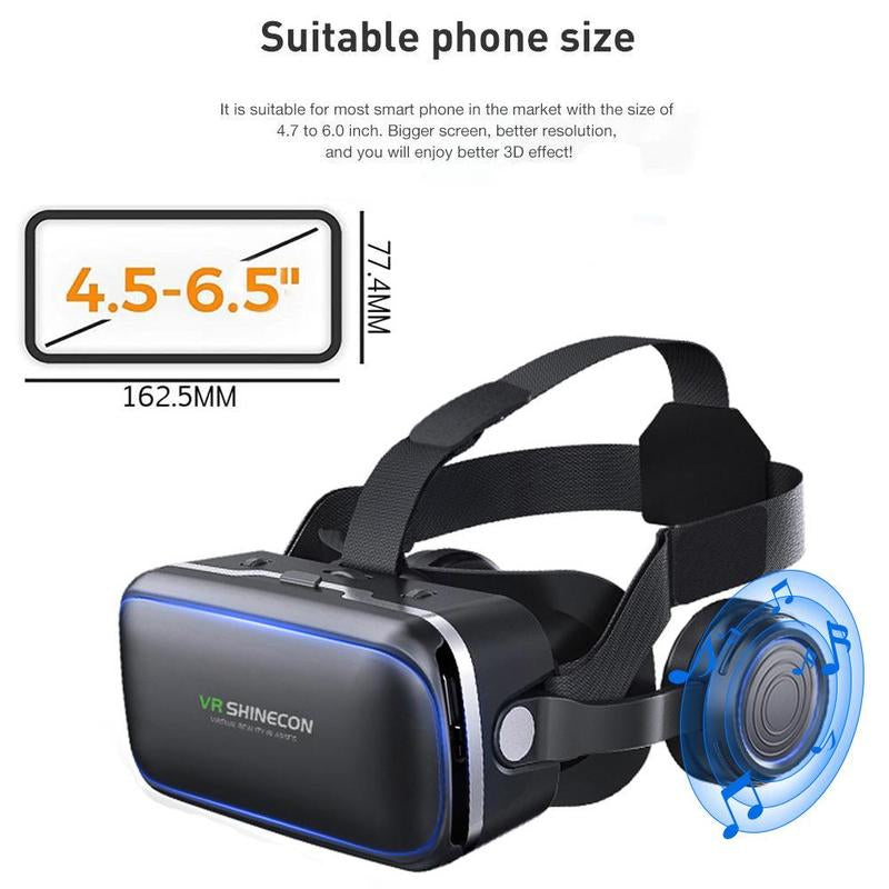 Multifunctional Virtual Reality Glasses, Head-Mounted Humanization Design 3D VR Glasses, VR Set for Gaming