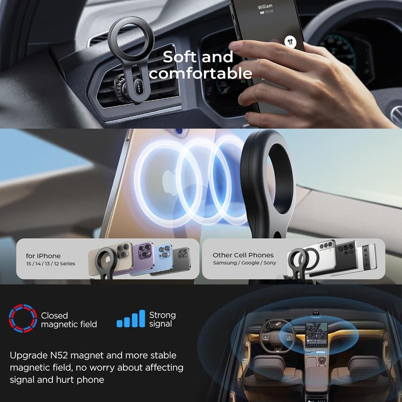 Magsafe Car Mount, [Quick Install] Ultra Magnetic Long Arm Mag Safe Car Phone Holder Vent, Car Accessories Fit for Iphone 16 Pro Max 15 14 13 12 plus Mini Men Women Cellphone Smartphone Cellphone Smartphone Stand