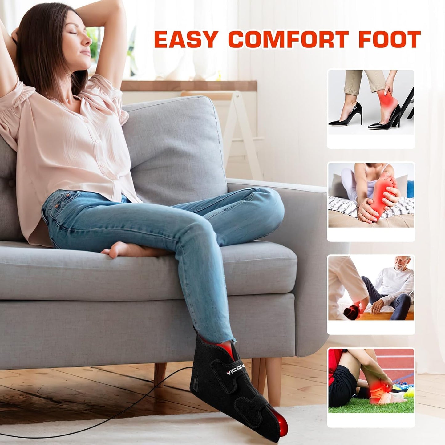 Red Infrared Light Therapy for Feet, Red Light Therapy Shoe Led near Infrared Light Boots