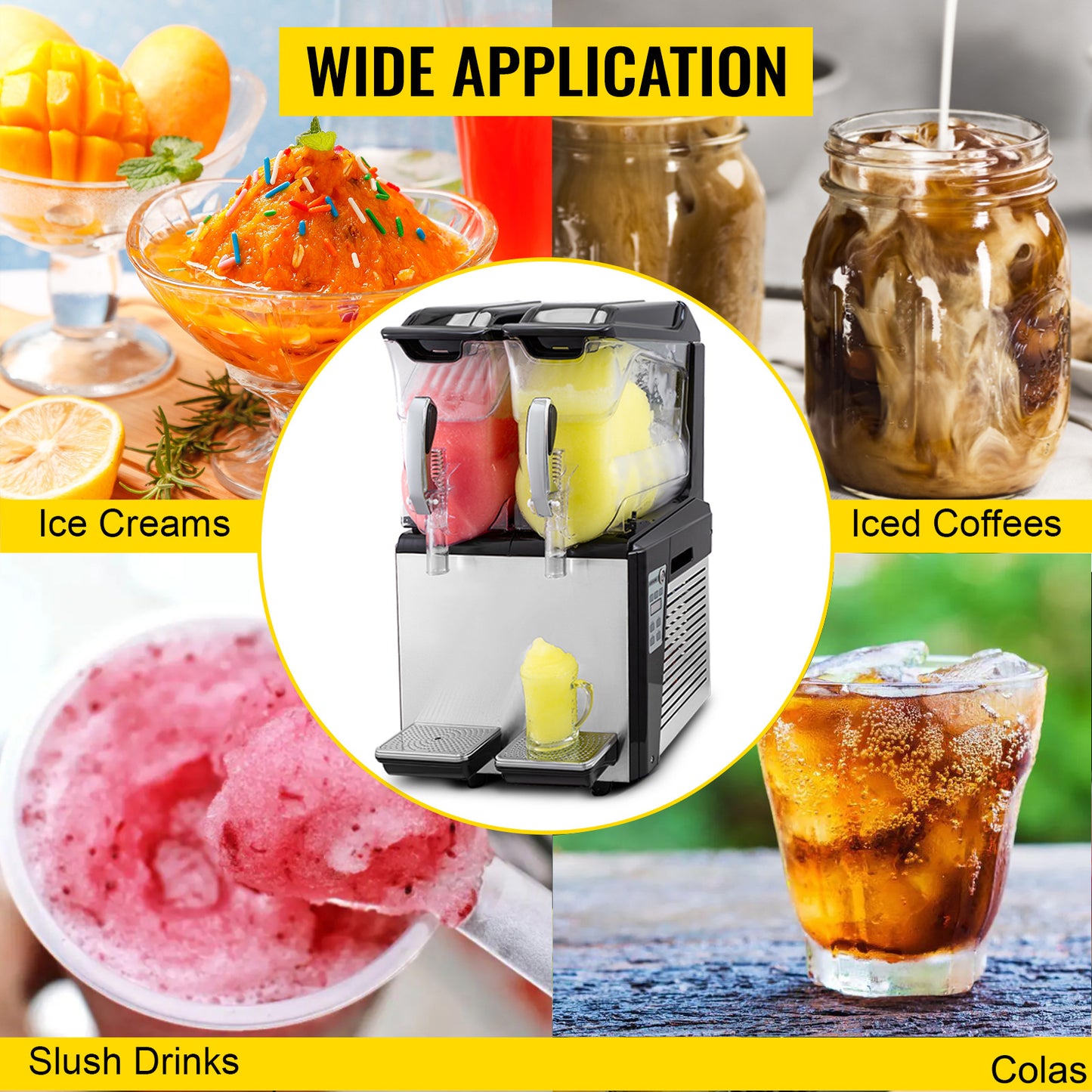 5.3 Gallon Frozen Beverage Machine - Slushie, Smoothie, Iced Coffee Dispenser